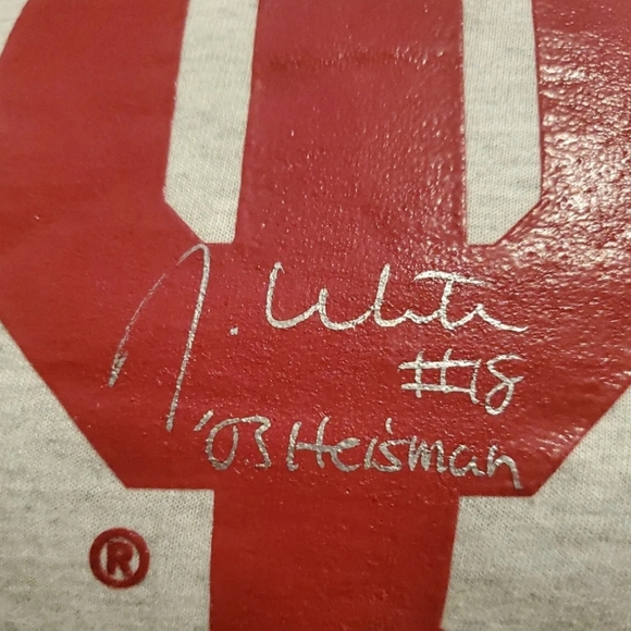 Signed OU Pillow by 3 Heisman Trophy Winners (White, Sims & Owens) - Picture 4 of 6
